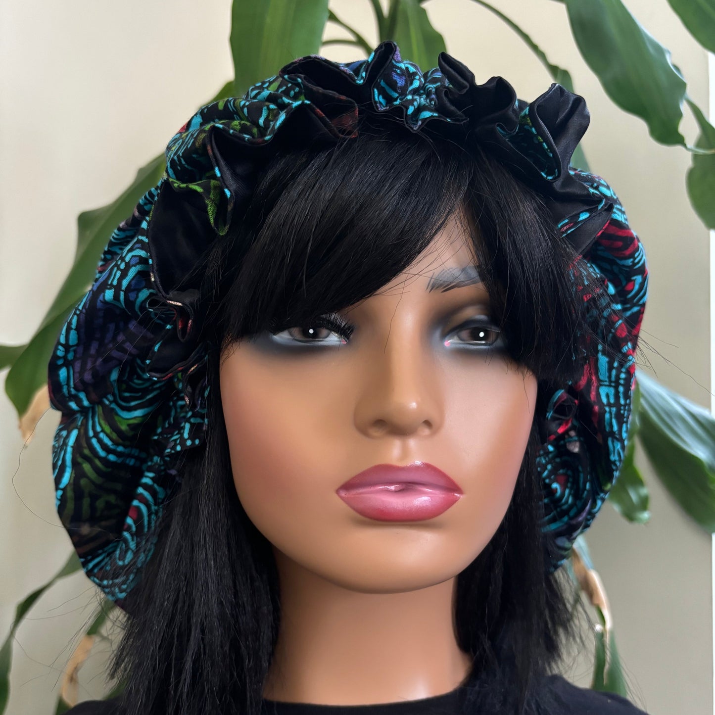 Ige - Large Satin Lined Ankara Hair Bonnet