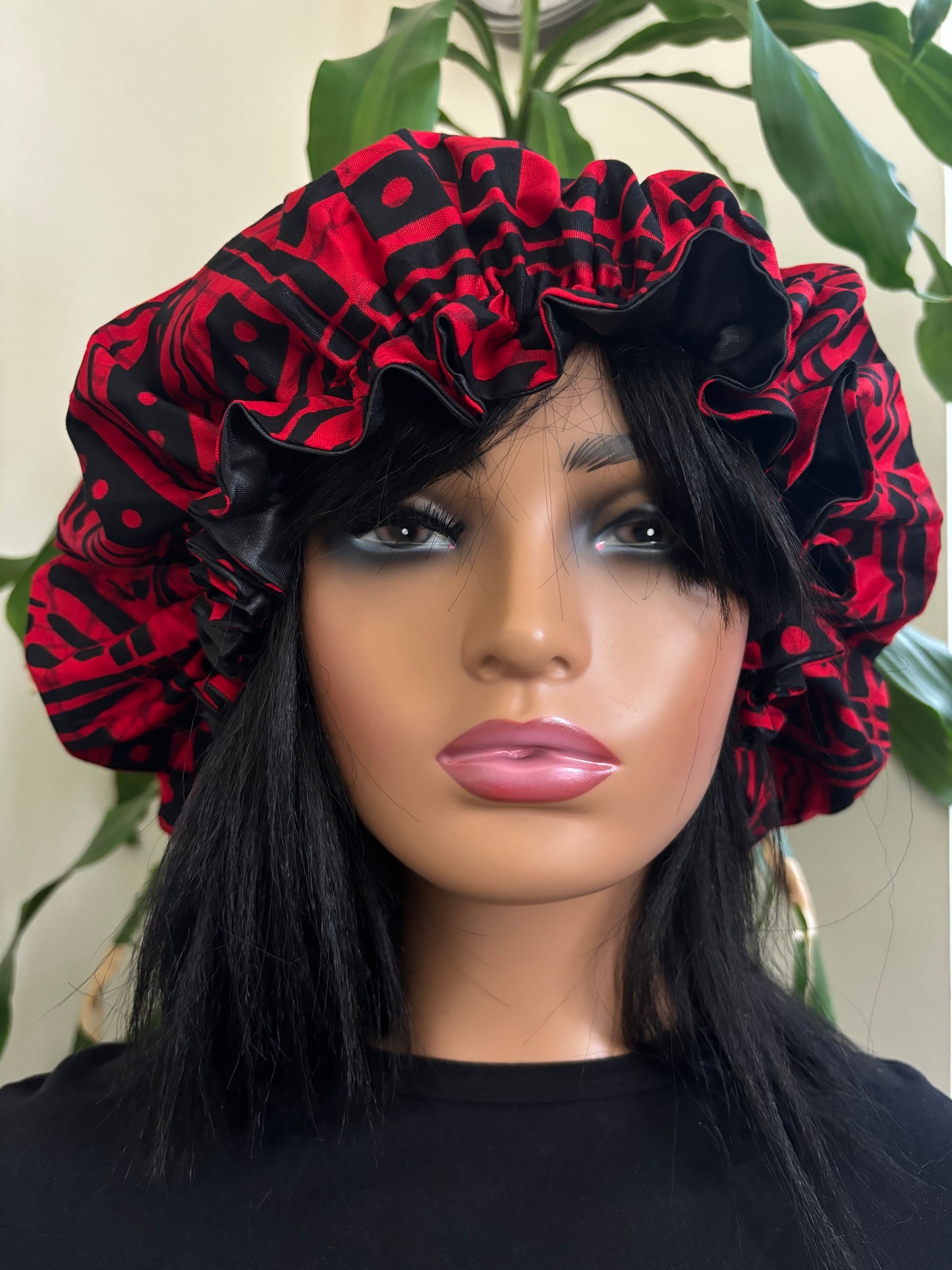 Chima - Large Satin Lined Ankara Hair Bonnet