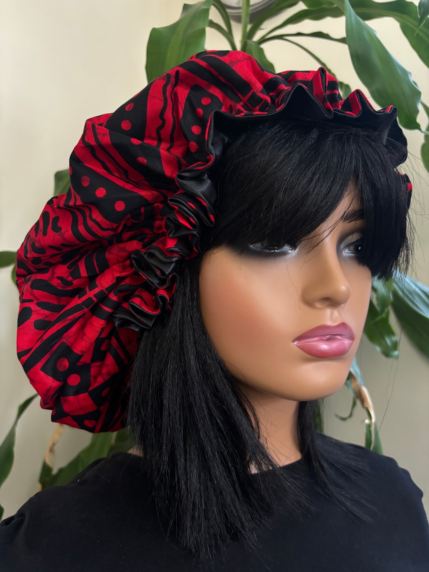 Chima - Large Satin Lined Ankara Hair Bonnet