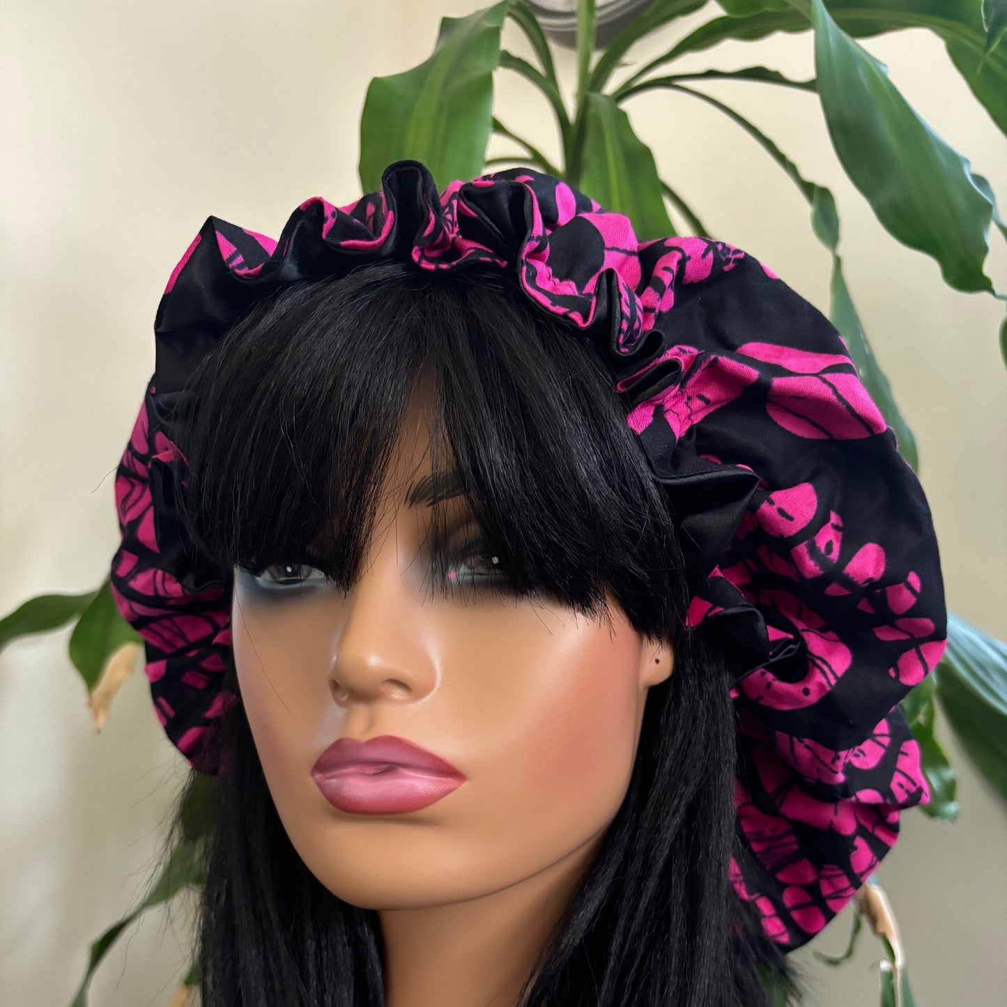 Faraji - Large Satin Lined Ankara Hair Bonnet