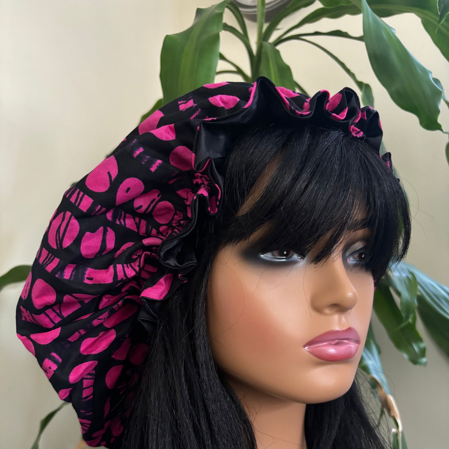 Faraji - Large Satin Lined Ankara Hair Bonnet