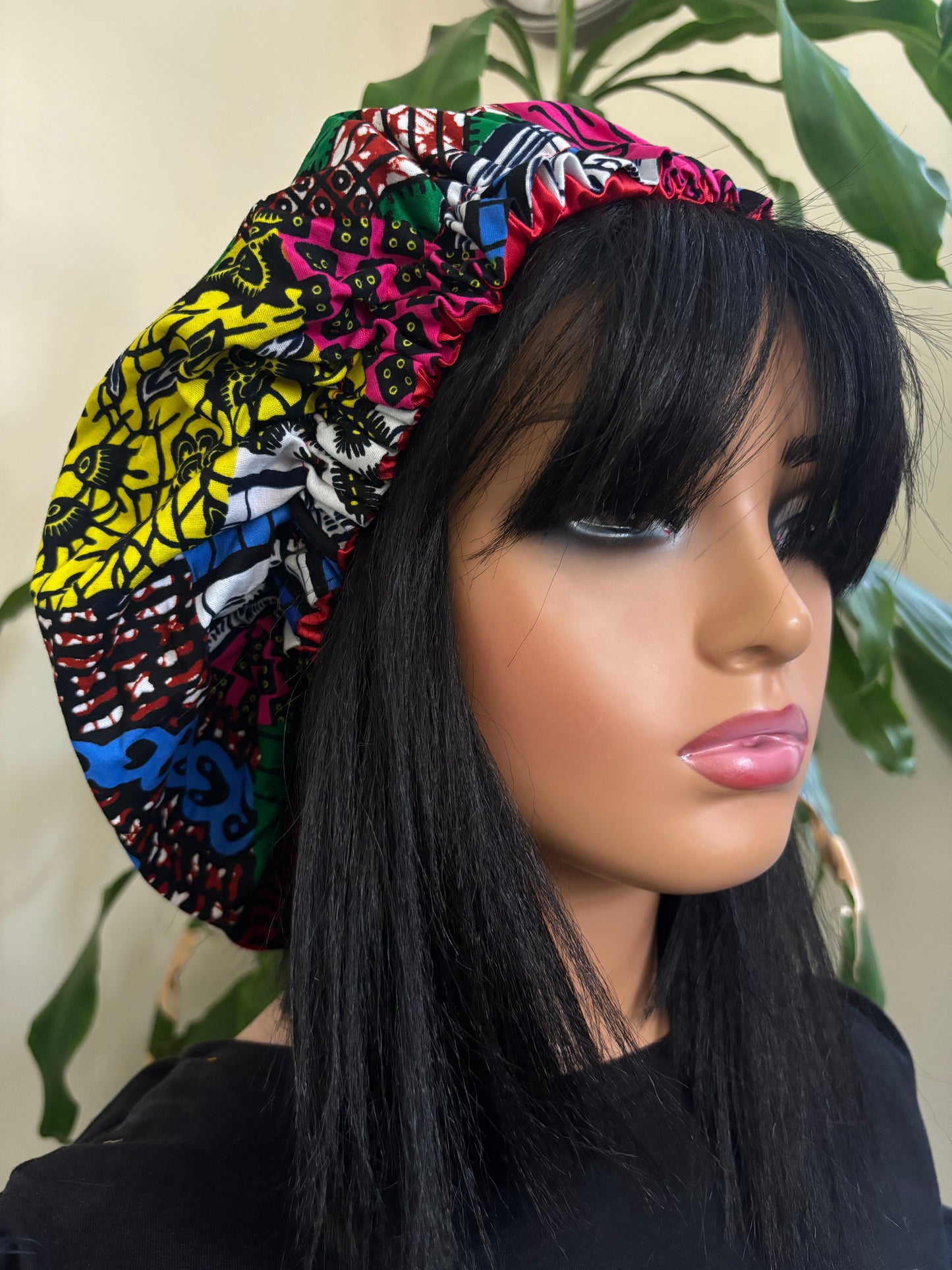Dada - Medium Satin Lined Ankara Hair Bonnet