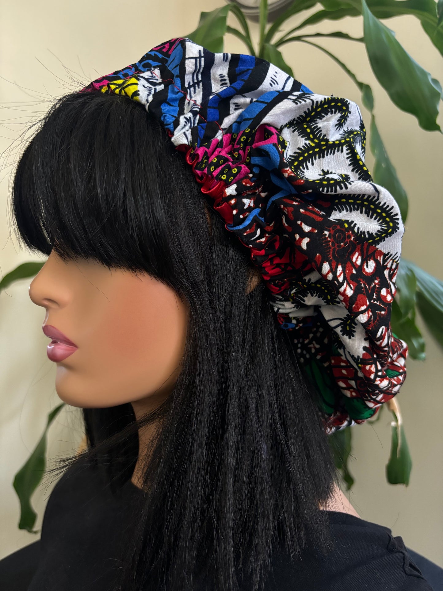 Dada - Medium Satin Lined Ankara Hair Bonnet