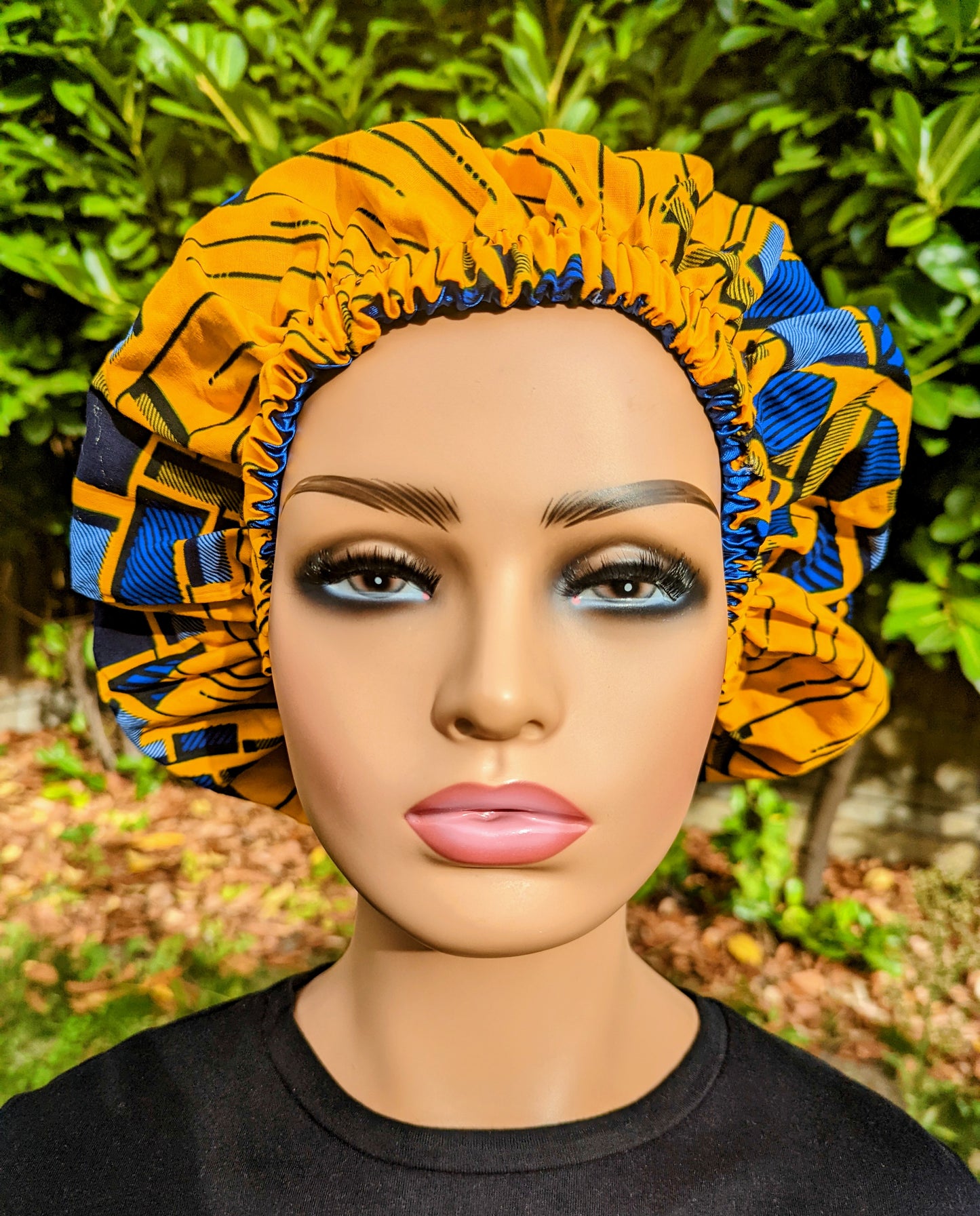 Nola - Medium Satin Lined Ankara Bonnet