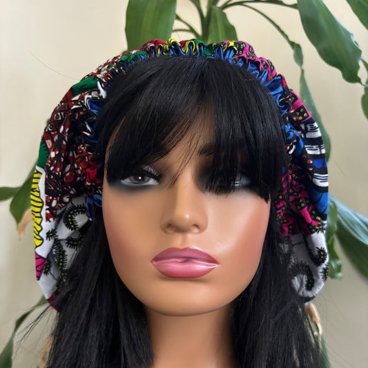 Dada - Large Satin Lined Ankara Hair Bonnet