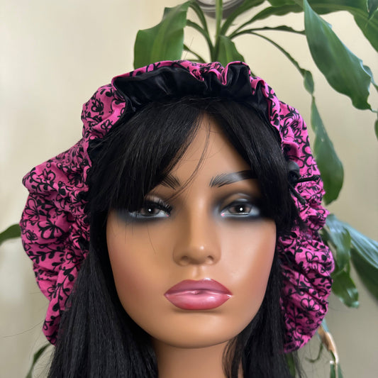 Azibo - Large Satin Lined Ankara Drawstring Hair Bonnet