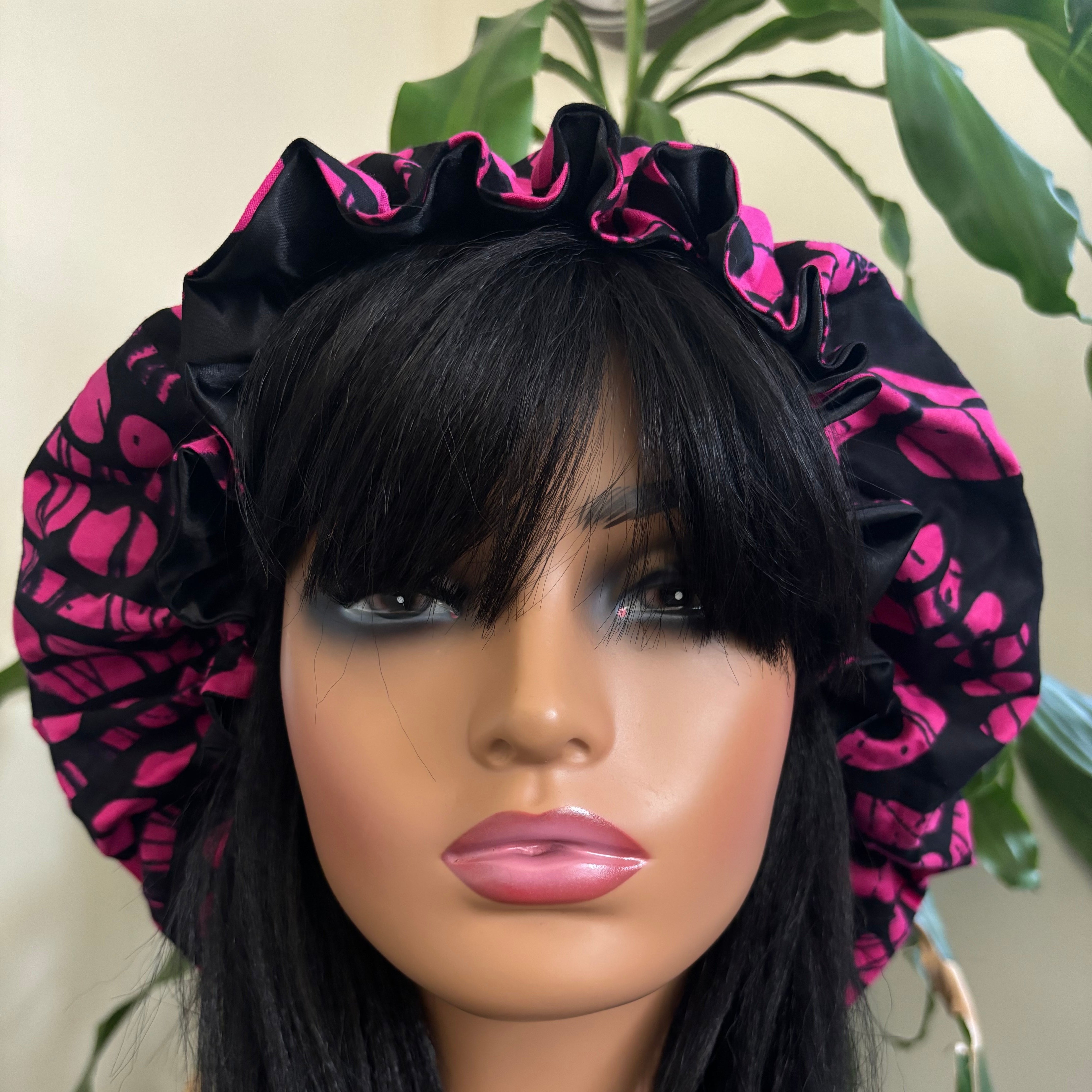 Faraji Large Satin Lined Ankara Hair Bonnet Stitched By Esther