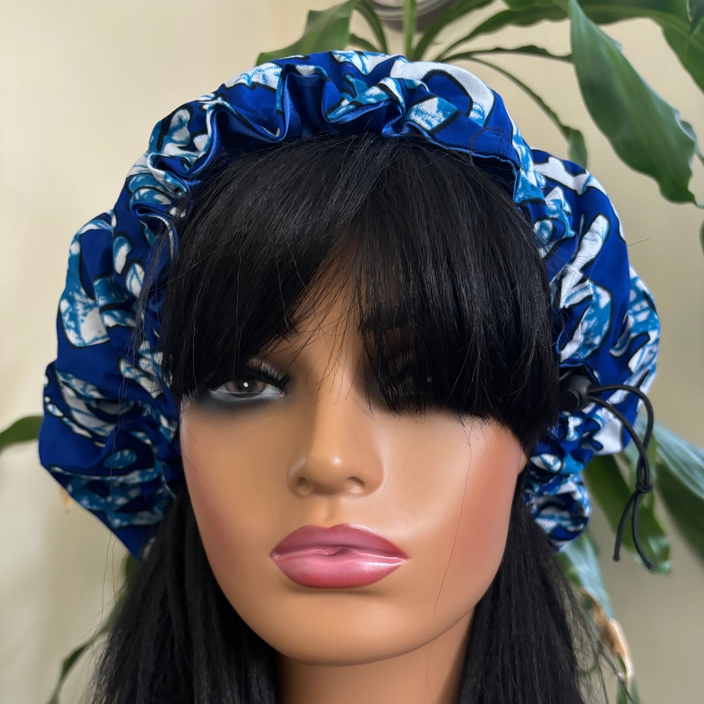 Etta - Medium Satin Lined Drawstring Ankara Hair Bonnet