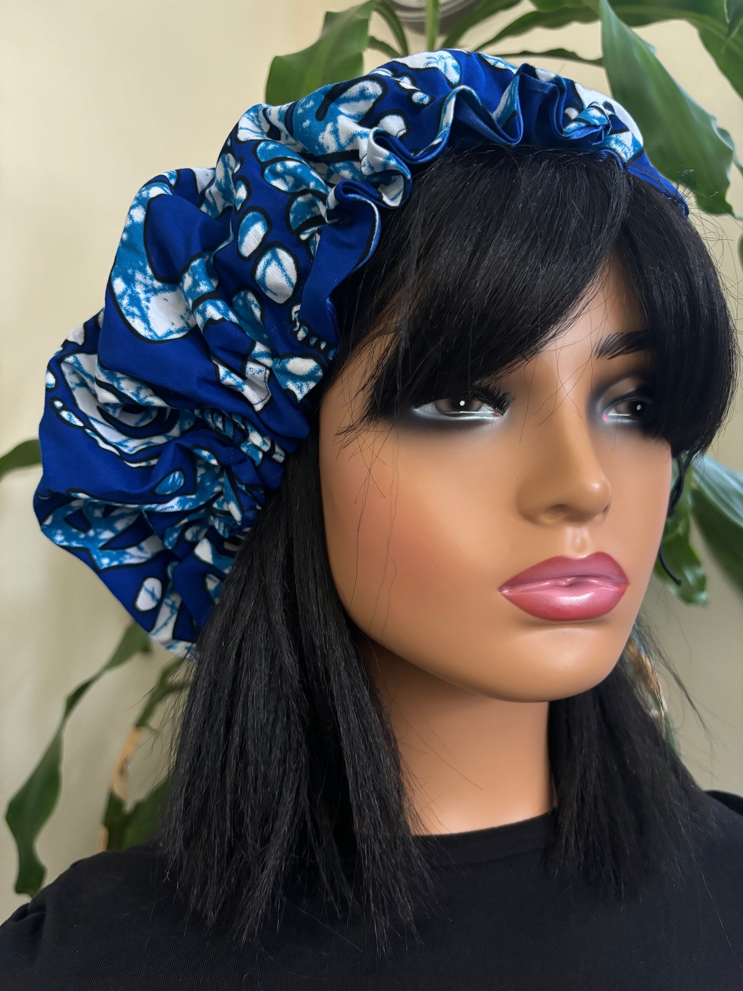 Etta - Medium Satin Lined Drawstring Ankara Hair Bonnet