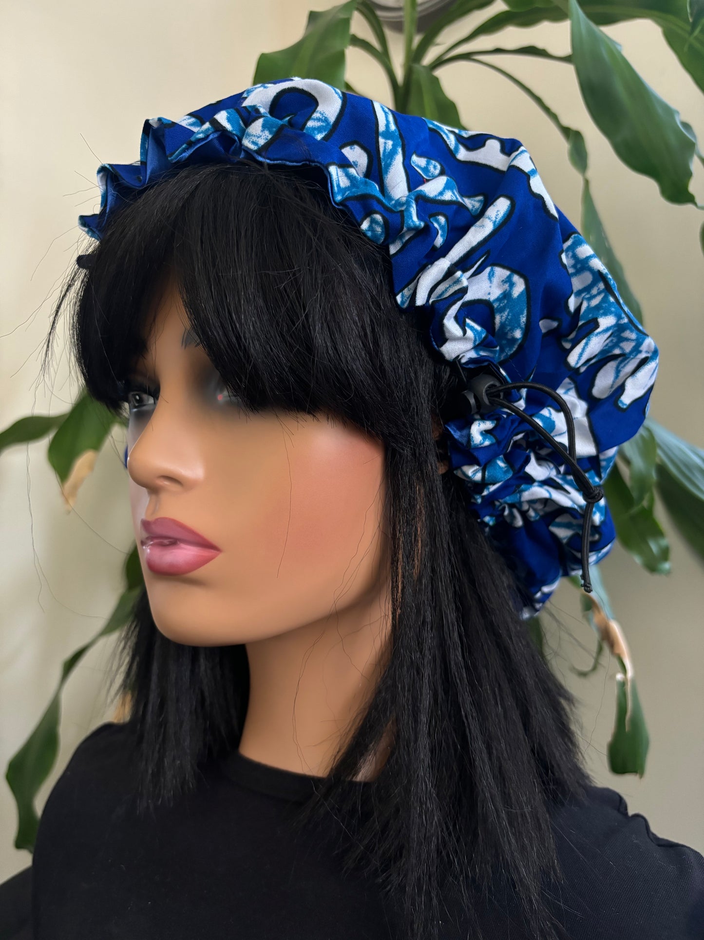 Etta - Medium Satin Lined Drawstring Ankara Hair Bonnet