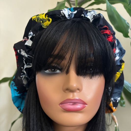 Akpan - Medium Satin Lined Ankara Hair Bonnet