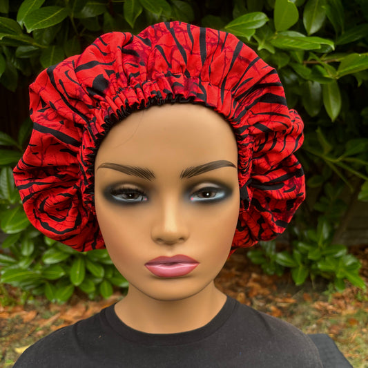 Moyo -Medium Satin Lined Ankara Bonnet