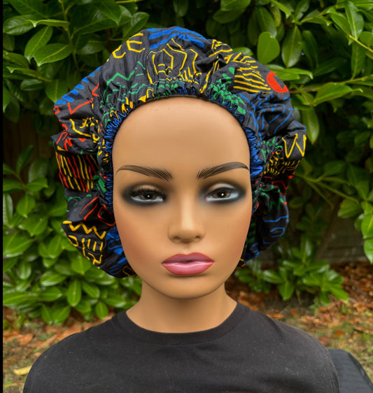 Mekena - Medium Satin Lined Ankara Bonnet